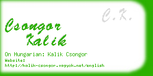 csongor kalik business card